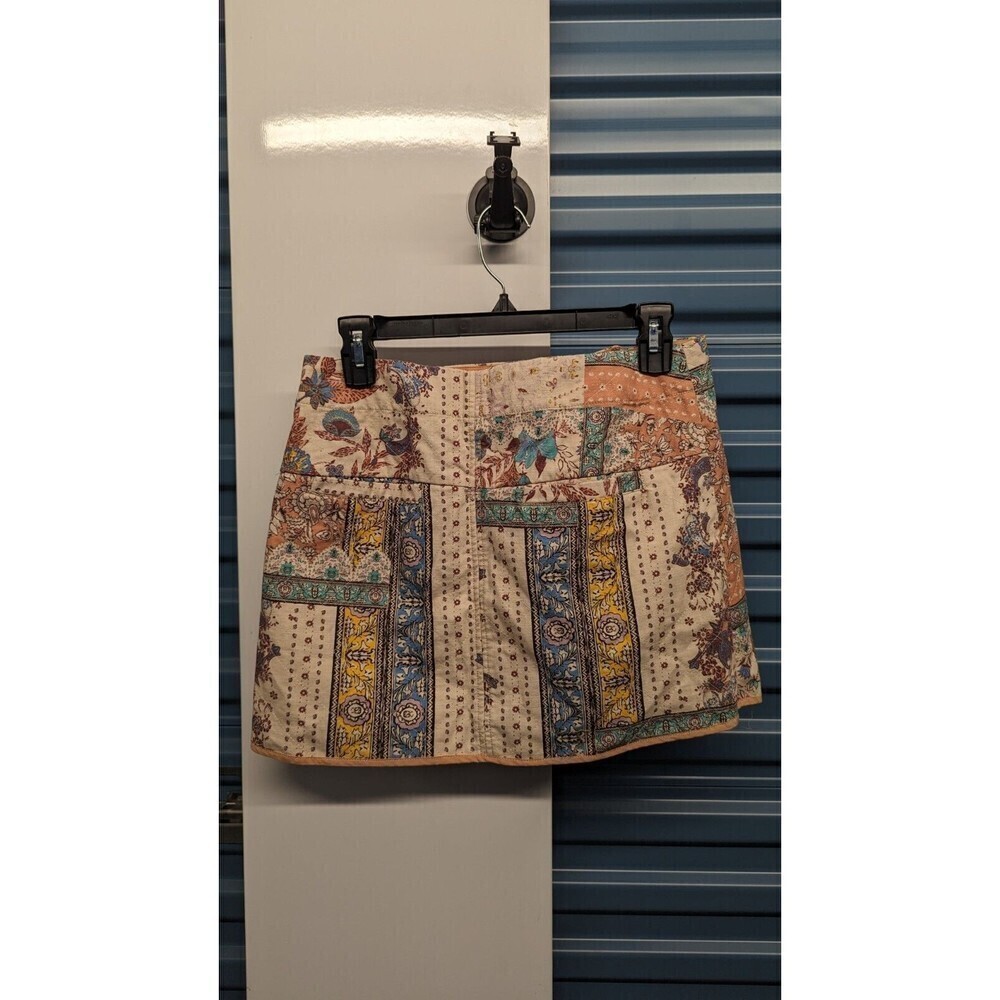 NWT $128 FREE‎ PEOPLE Mad Love Quilted Patchwork Floral Wrap Skirt Size 4 - Picture 4 of 12